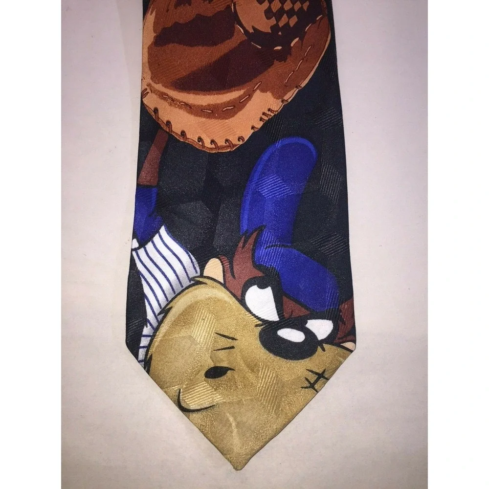 NOS‎ Vintage 1996 Looney Tunes Mania Tazmanian Devil Baseball Bolero Neck Tie